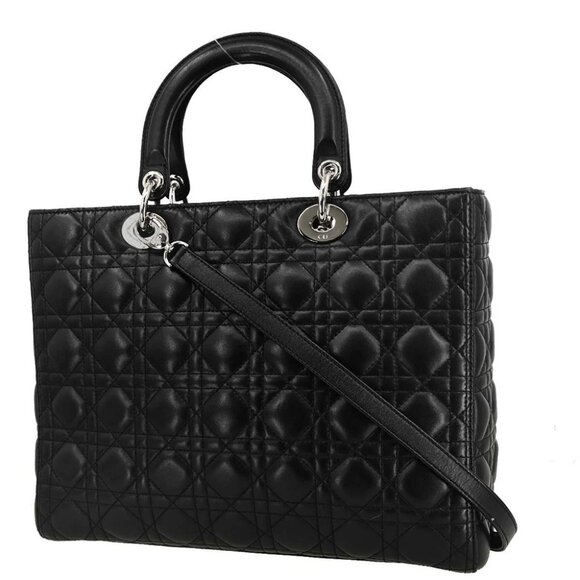 Christian Dior Black Lambskin Lady Dior Cannage 2way Handbag 05-MA-1102 115880 - Picture 3 of 10